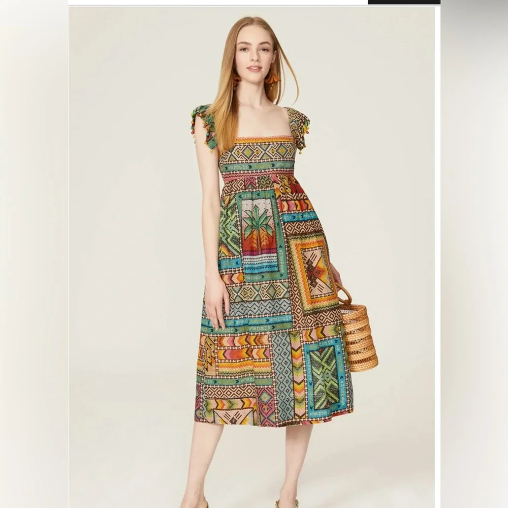 FARM Rio Colorful Geometric Midi Dress - Picture 4 of 11